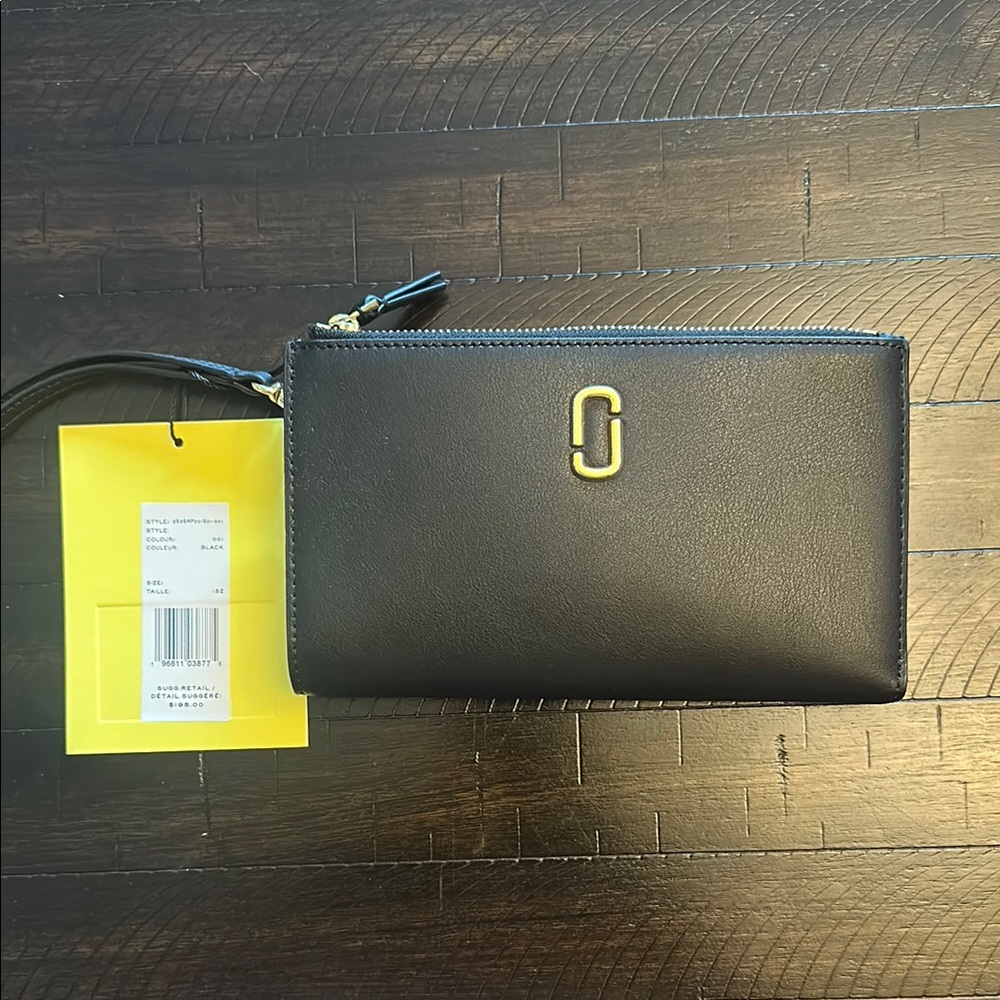 Marc Jacobs Black Wristlet with Gold Detail